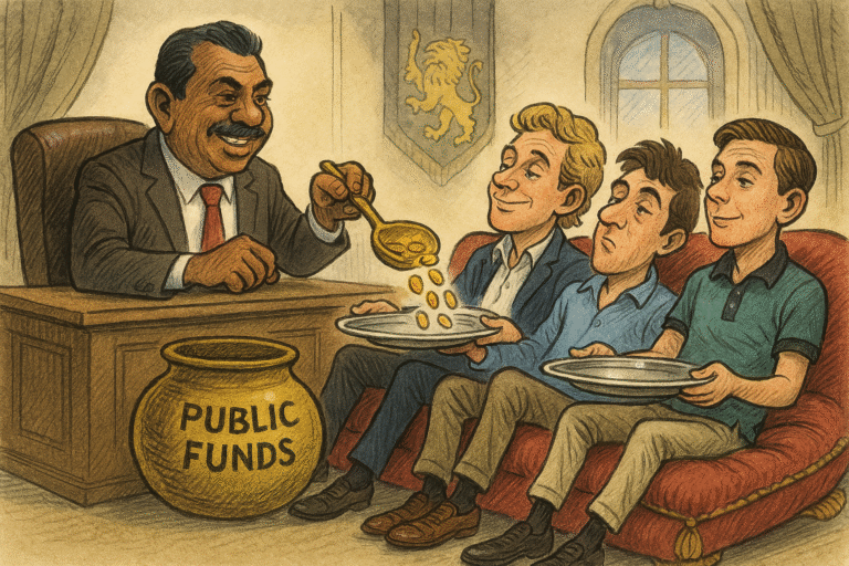 සහගහන අපරාධ:  නැති බැරි ජනයාට හදිසි ආධාර ලබාදීමට ඇති  ජනපති අරමුදලෙන් දේශපාලු දරුවන්ට රට ශිෂ්‍යත්ව වරම් දීලා! 