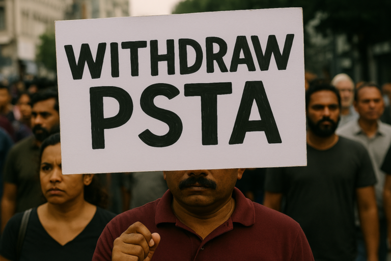 “රාජ්‍යය ත්‍රස්තවාදයෙන් ආරක්ෂා කිරීම” පනත් කෙටුම්පත ඉයත් කර ගන්න — සමාජ සංවිධාන, පුරවැසියන් හා වෘත්තීය සමිති  ඉල්ලයි